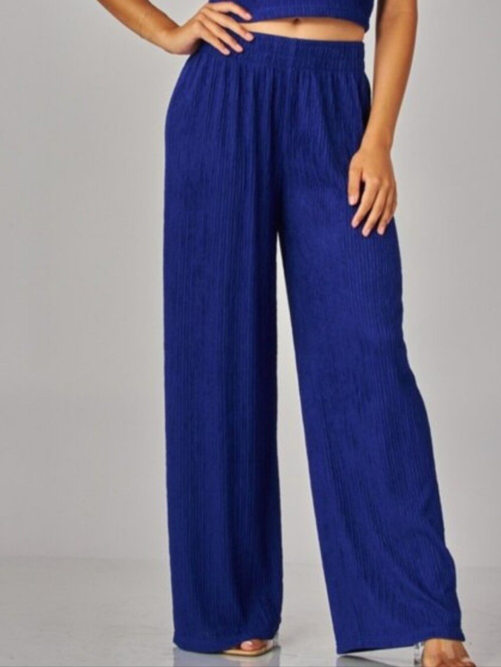 Wide-Leg Pleated Pants